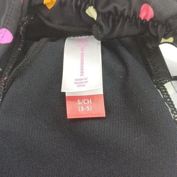 No Boundaries Juniors S Swim Top Black Multicolor Polka Dot Ruffle Strap Bikini - Picture 4 of 5